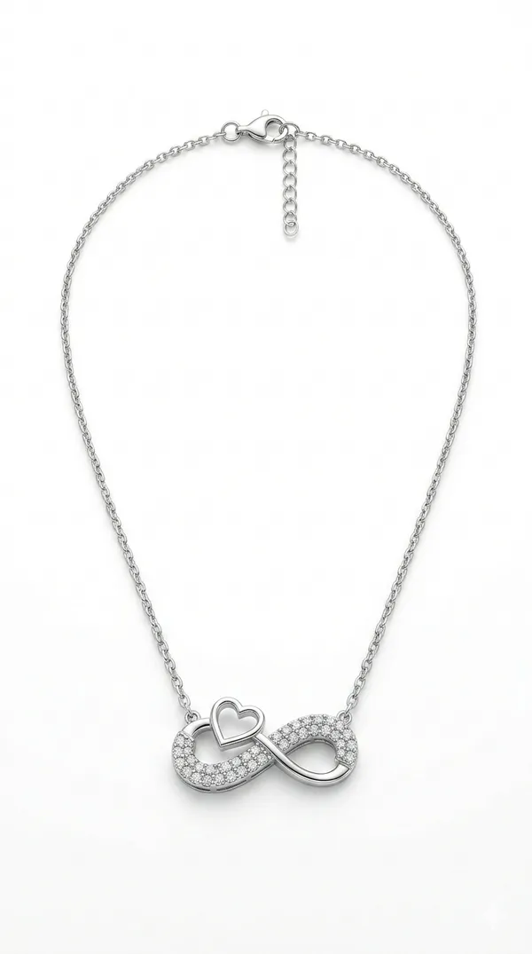 925_Sterling_Silver_Infinity_Heart_Zircon_Jewellery_Pendant