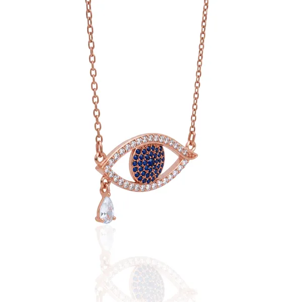 925_Sterling_Silver_With_Rose_Gold_Plated_Evil_Eye_Spark_Necklace