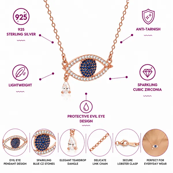 925_Sterling_Silver_With_Rose_Gold_Plated_Evil_Eye_Spark_Necklace