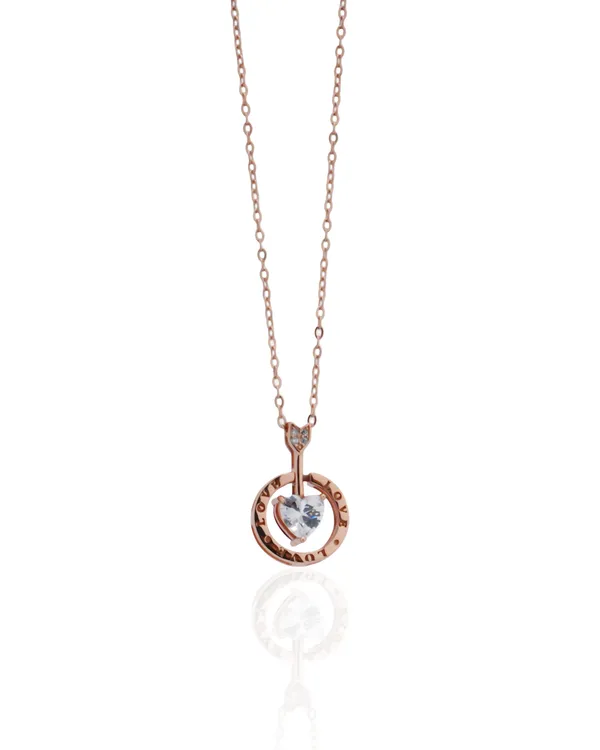 925_Sterling_Silver_With_Rose_Gold_Plated_Cupid_Heart_Circle_Necklace