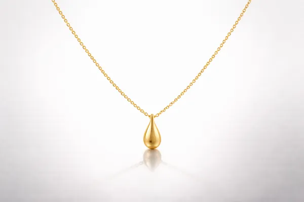 925_Sterling_Silver_Gold_Plated_Essential_Teardrop_Jewellery_Pendant_Necklace