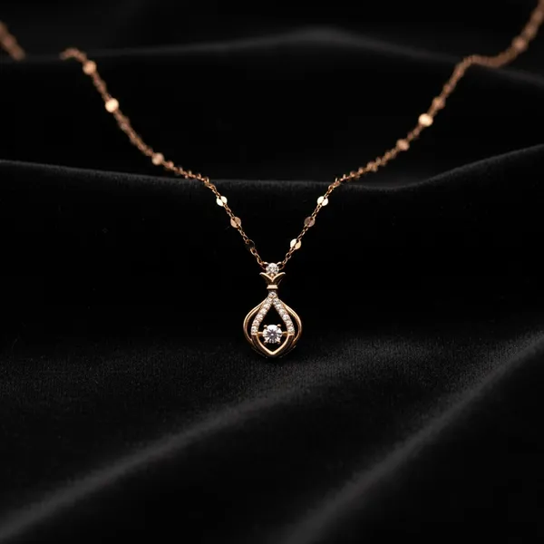 925_Sterling_Silver_Rose_Gold_Plated_Finish_Flower_Pot_Necklace