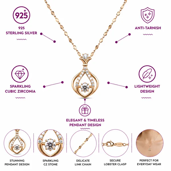925_Sterling_Silver_Rose_Gold_Plated_Finish_Flower_Pot_Necklace