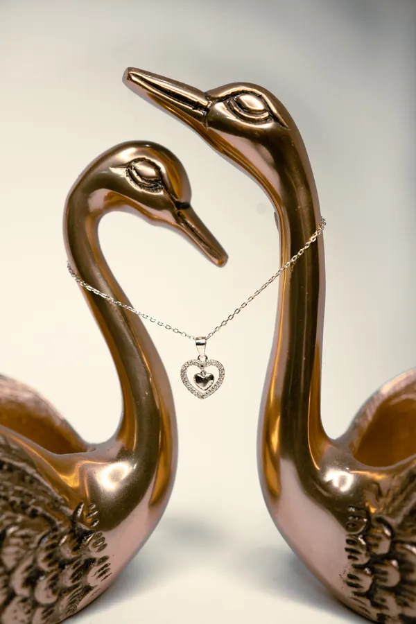 925_Sterling_Silver_Heart-in-Heart_Zircon_Pendent_(With_Chain)