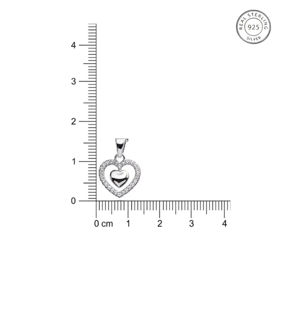 925_Sterling_Silver_Heart-in-Heart_Zircon_Pendent_(With_Chain)