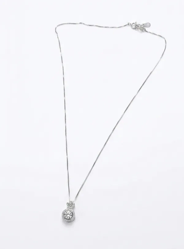 925_Sterling_Silver_Radiant_Circle_Stone_Jewellery_Pendent_(With_Chain)