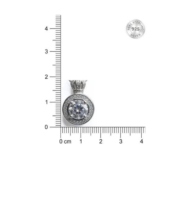 925_Sterling_Silver_Radiant_Circle_Stone_Jewellery_Pendent_(With_Chain)