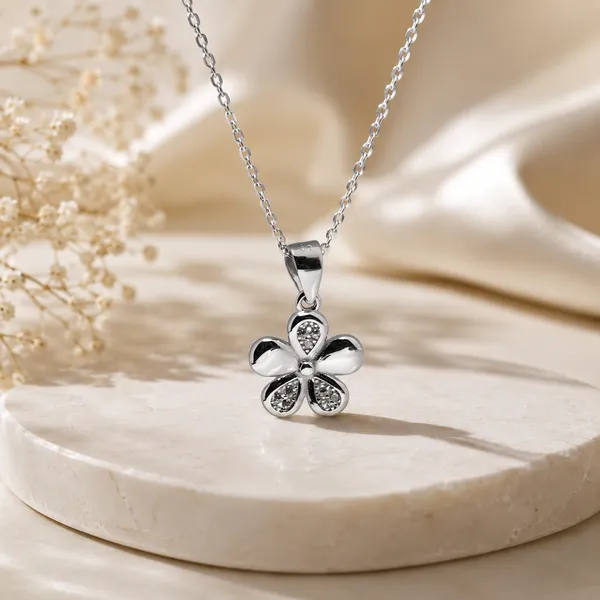 925_Sterling_Silver_Petal_Bloom_Pendant_(Without_Chain)