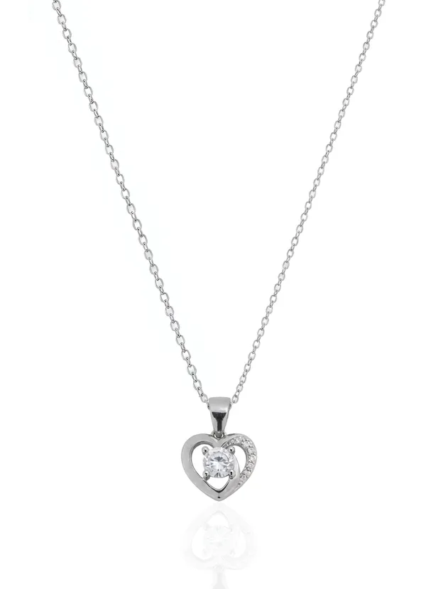 925_Sterling_Silver_Radiant_Heart_Pendant_(Without_Chain)