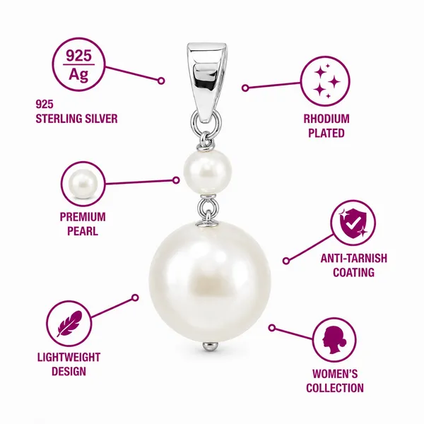 925_Sterling_Silver_Pearl_Drop_Pendant_(Without_Chain)