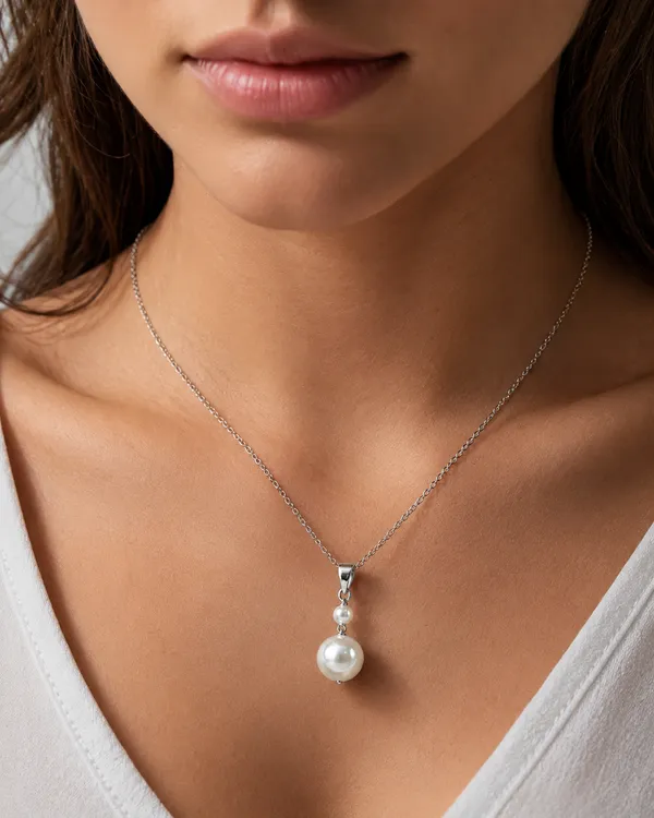 925_Sterling_Silver_Pearl_Drop_Pendant_(Without_Chain)