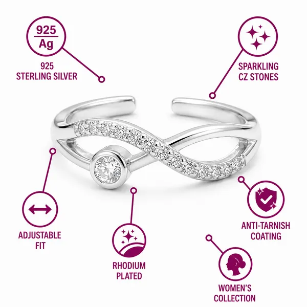 925_Sterling_Silver_Infinity_Zircon_Adjustable_Ring
