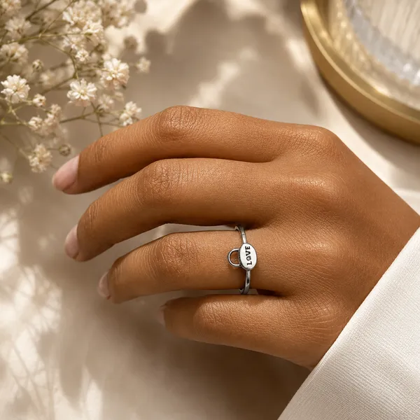 925_Sterling_Silver_Love_Lock_Adjustable_Ring