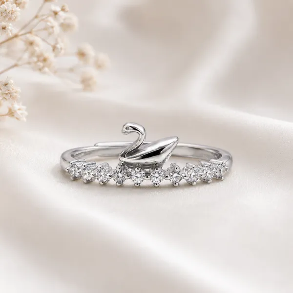 925_Sterling_Silver_Swan_Crystal_Adjustable_Ring