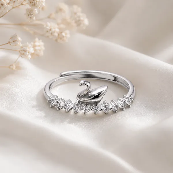 925_Sterling_Silver_Swan_Crystal_Adjustable_Ring