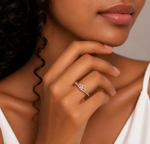 925_Sterling_Silver_Rose_Gold_Plated_Heart_Crown_CZ_Adjustable_Ring