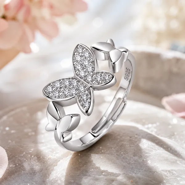 925_Sterling_Silver_Butterfly_CZ_Adjustable_Ring