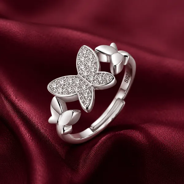 925_Sterling_Silver_Butterfly_CZ_Adjustable_Ring