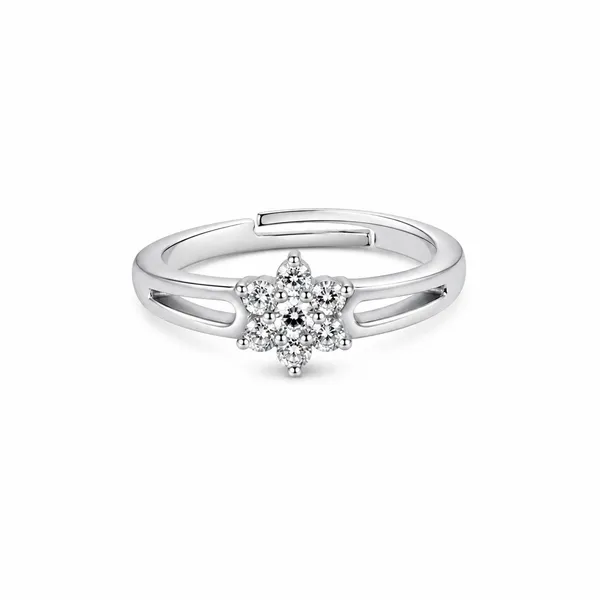 925_Sterling_Silver_Floral_Cluster_CZ_Adjustable_Ring