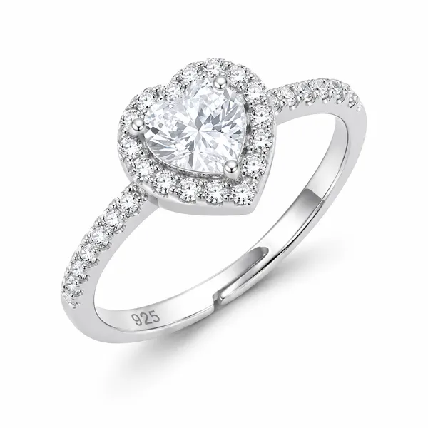 925_Sterling_Silver_Heart_Halo_CZ_Adjustable_Ring