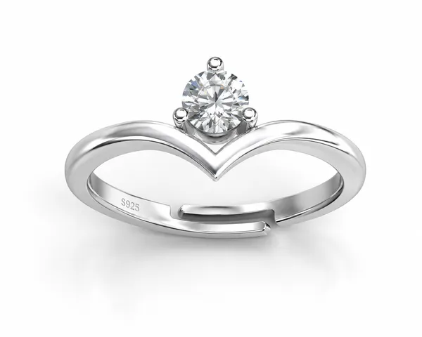 925_Sterling_Silver_Solitaire_Crown_CZ_Adjustable_Ring