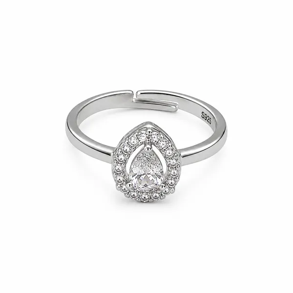 925_Sterling_Silver_Teardrop_Halo_CZ_Adjustable_Ring