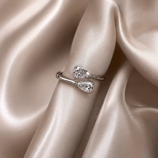 925_Sterling_Silver_Twin_Pear_CZ_Open_Ring