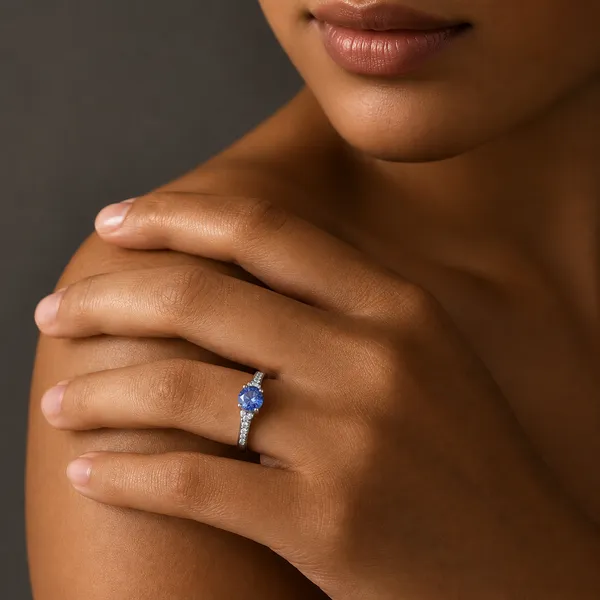 925_Sterling_Silver_Blue_Solitaire_CZ_Adjustable_Ring