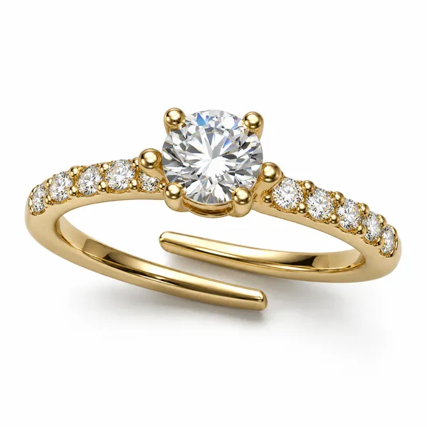 925_Sterling_Silver_22K_Gold_Plated_Solitaire_CZ_Open_Ring