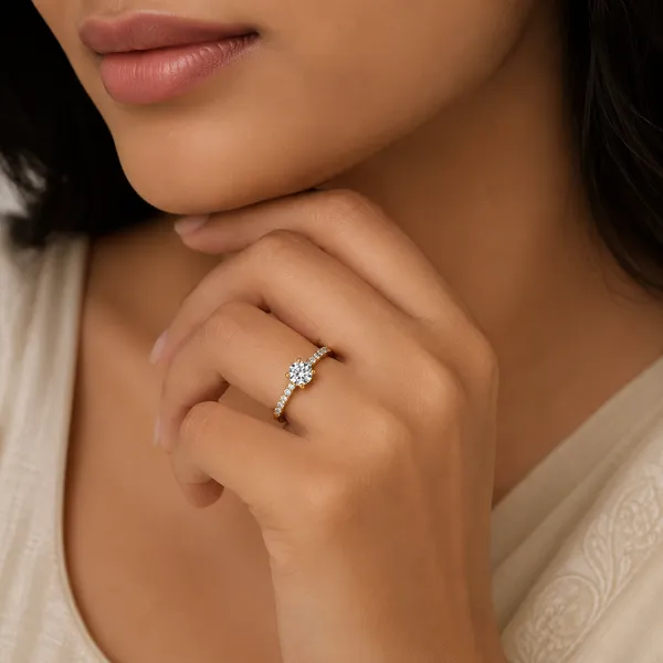925_Sterling_Silver_22K_Gold_Plated_Solitaire_CZ_Open_Ring
