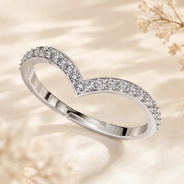 925_Sterling_Silver_Chevron_CZ_Adjustable_Ring