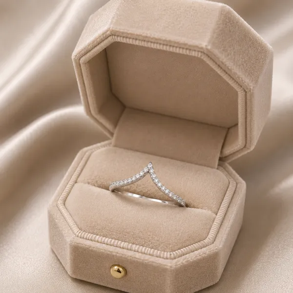 925_Sterling_Silver_Chevron_CZ_Adjustable_Ring