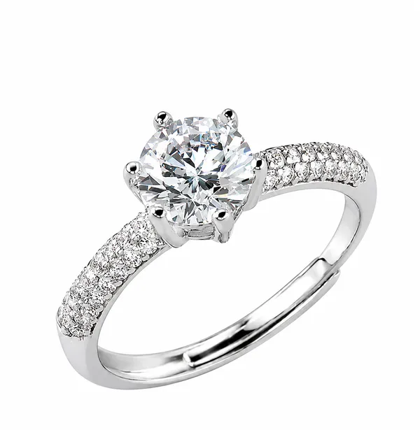 925_Sterling_Silver_Classic_Solitaire_CZ_Adjustable_Ring