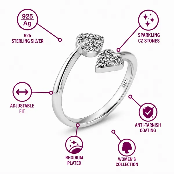 925_Sterling_Silver_Adjustable_Leaf_Crystal_Ring