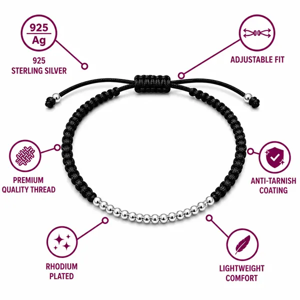 925_Sterling_Silver_Line_Bead_Thread_Bracelet