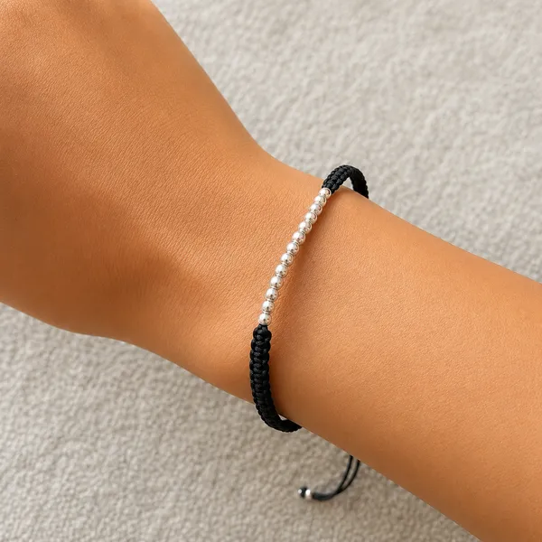 925_Sterling_Silver_Line_Bead_Thread_Bracelet