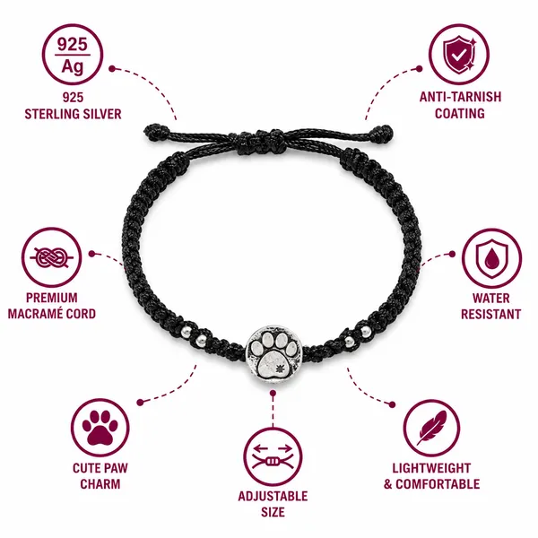 925_Sterling_Silver_Oxidised_Paw_Motif_Thread_Bracelet
