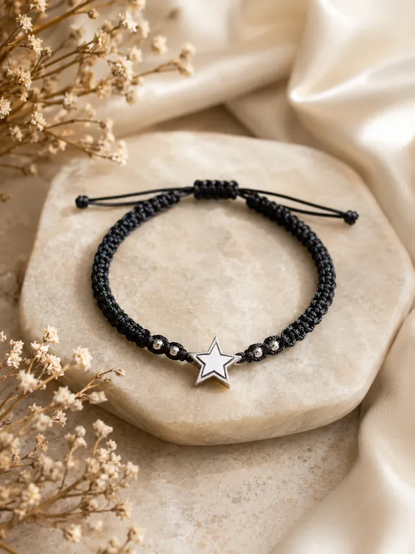 925_Sterling_Silver_Oxidised_Star_Motif_Thread_Bracelet