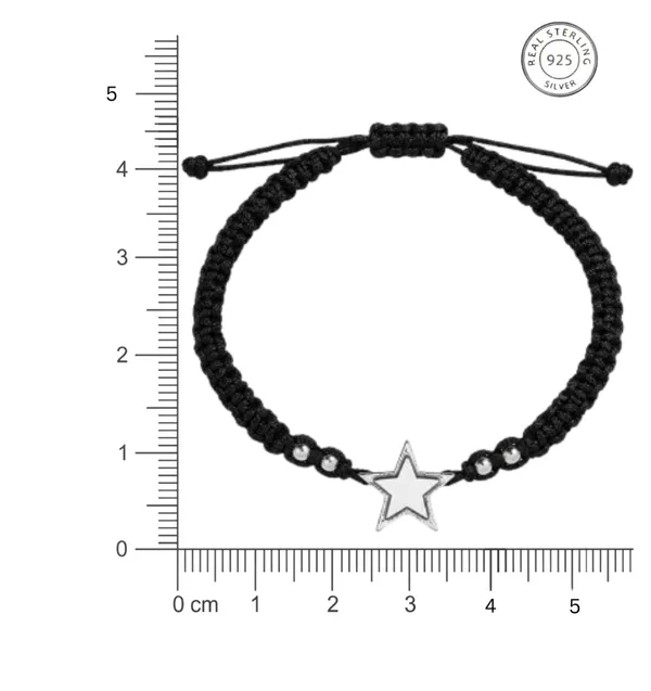 925_Sterling_Silver_Oxidised_Star_Motif_Thread_Bracelet