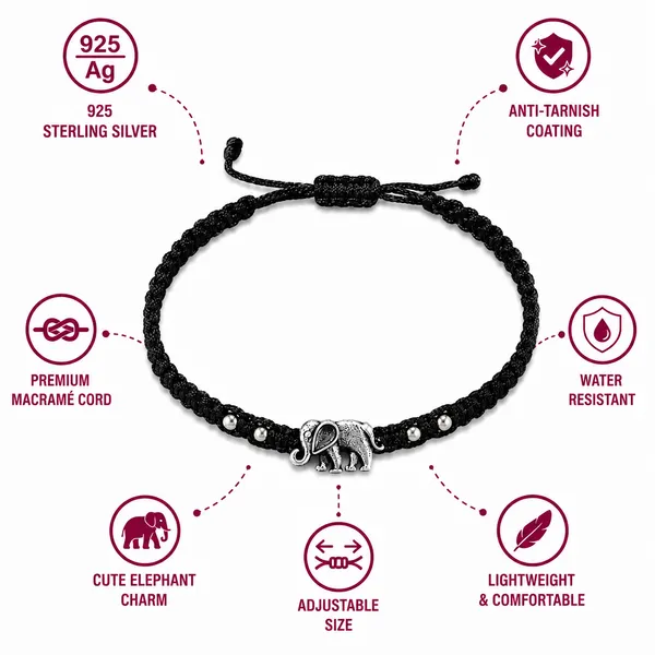 925_Sterling_Silver_Oxidised_Elephant_Motif_Thread_Bracelet