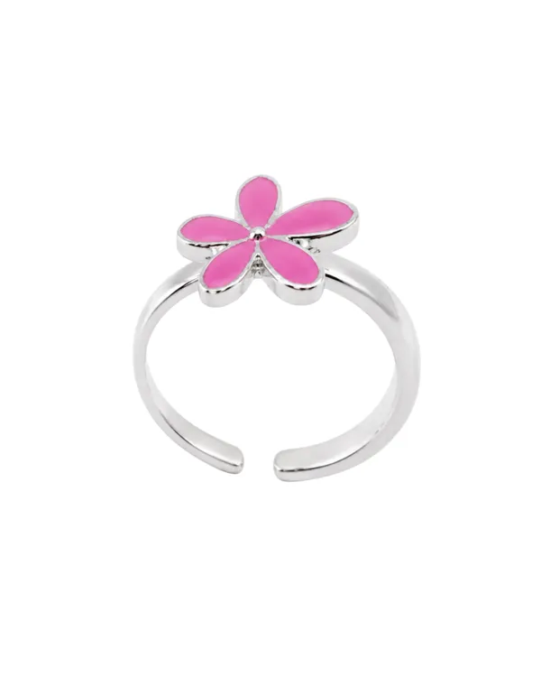 925_Sterling_Silver_Floral_Pink_Toe_Ring_for_Women