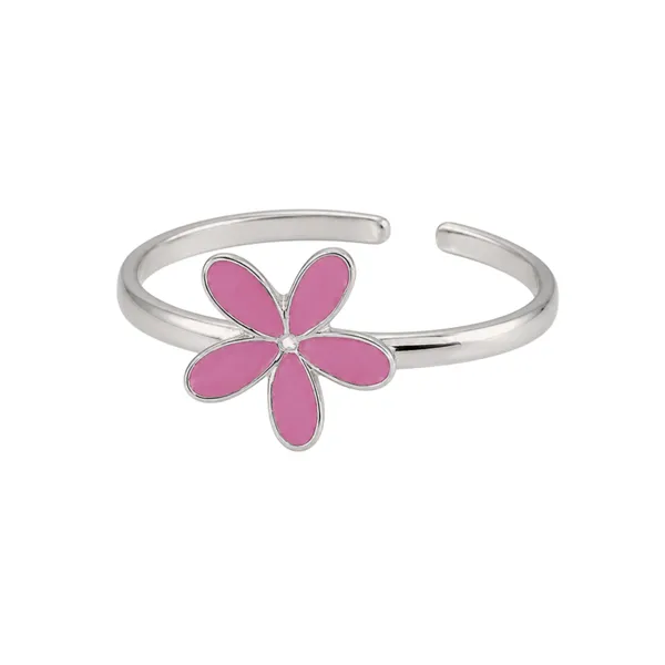 925_Sterling_Silver_Floral_Pink_Toe_Ring_for_Women