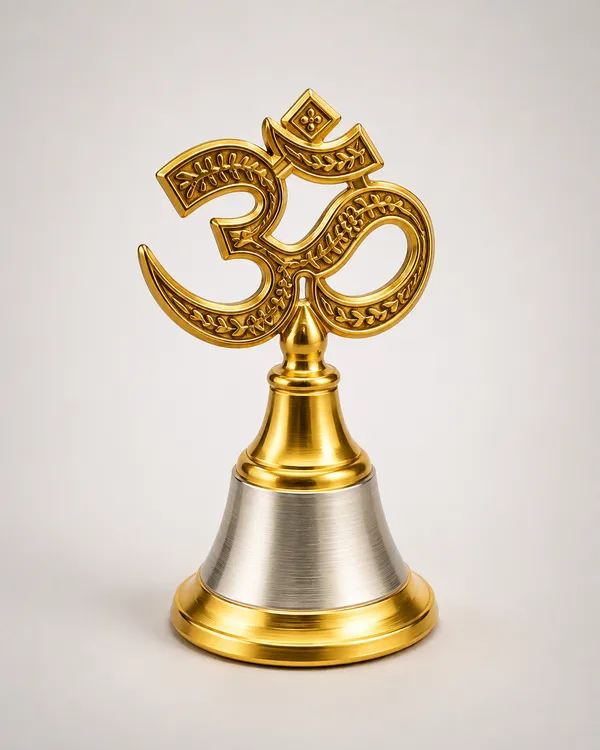 999_Fine_Silver_Ganesha_Frame_with_Om_Bell_Premium_Spiritual_Gift_Hamper_