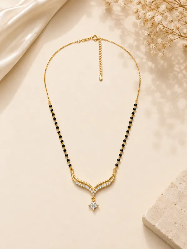 925_Sterling_Silver_Gold_Plated_Celestial_V-Curve_Mangalsutra