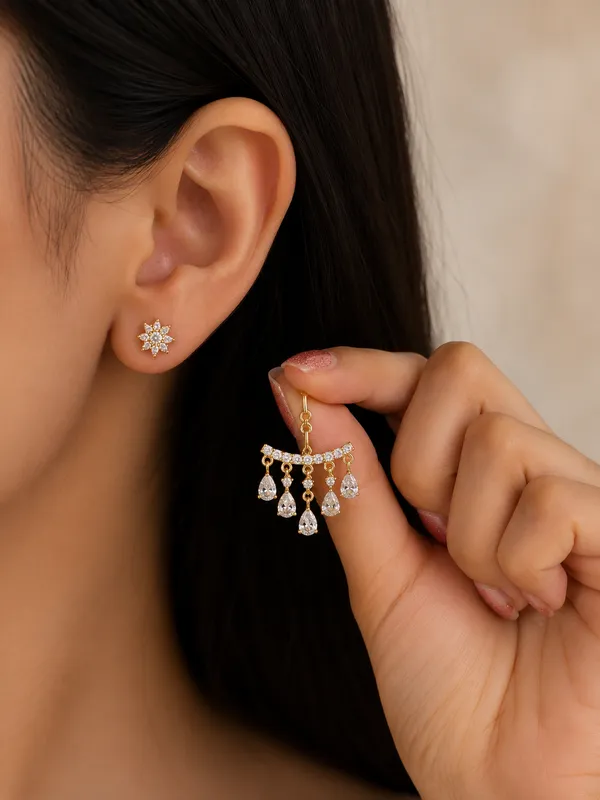 925_Sterling_Silver_22k_Gold_Plated_2-in-1_Detachable_Star_CZ_Earrings