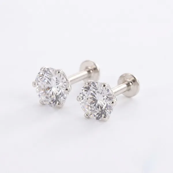 925_Sterling_Silver_Solitaire_Men's_Earrings_in_Pair