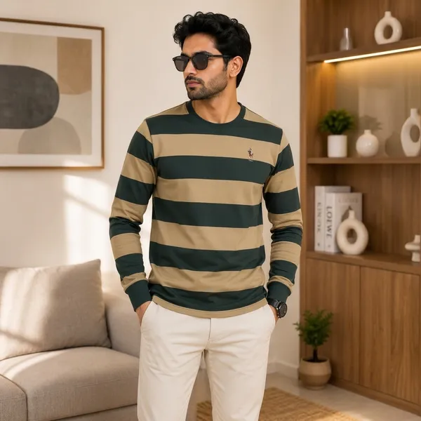 Beige_Green_Striped_Full_Sleeve_Round_Neck_Striped_T-Shirt.