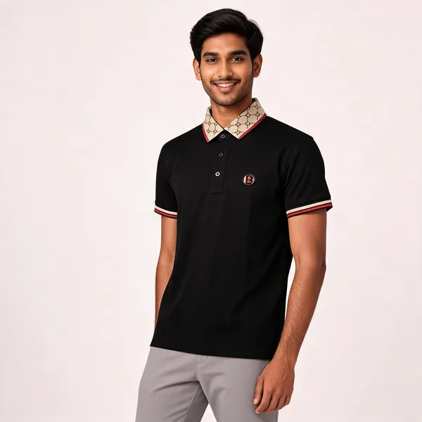 Black_Cotton_Contrast_Collar_Polo_T-Shirt_For_Men