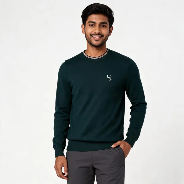 Green_Imported_Woolen_Knit_Full_Sleeve_Round_Neck_T-Shirt_For_Men