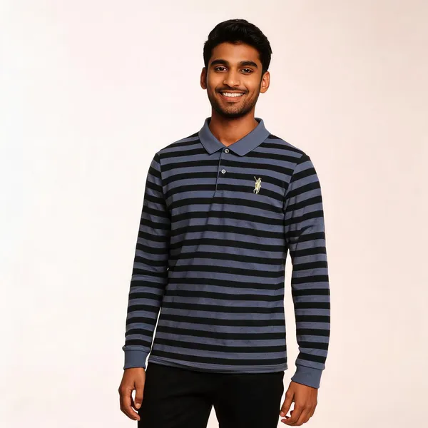 Grey_Black_Striped_Cotton_Full_Sleeve_Polo_T-Shirt_For_Men